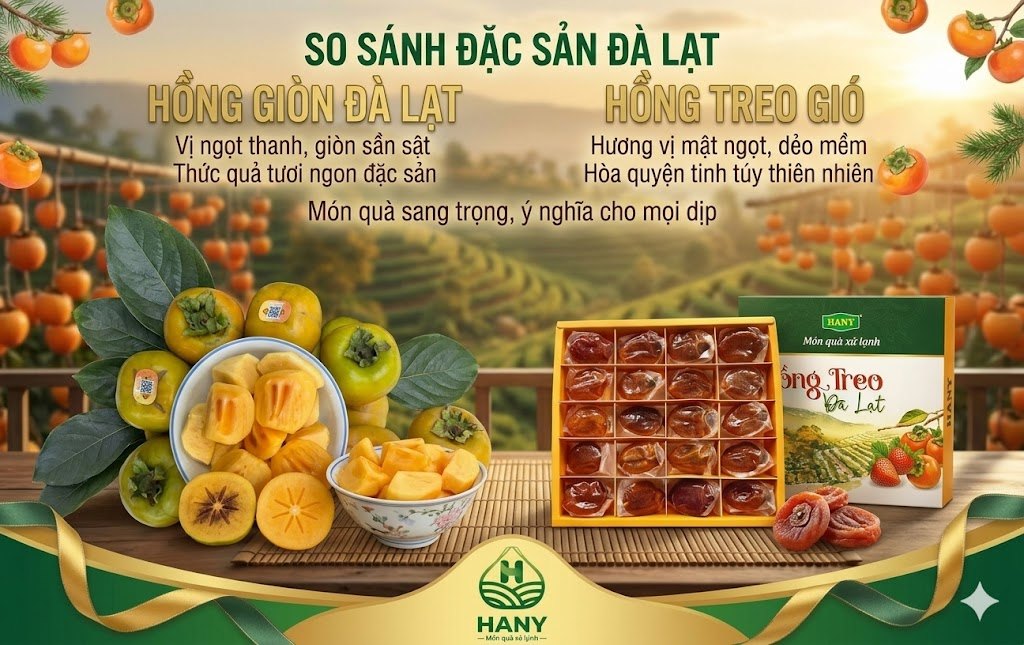 Hồng treo và hồng giòn: Khác nhau gì? Nên chọn loại nào?
