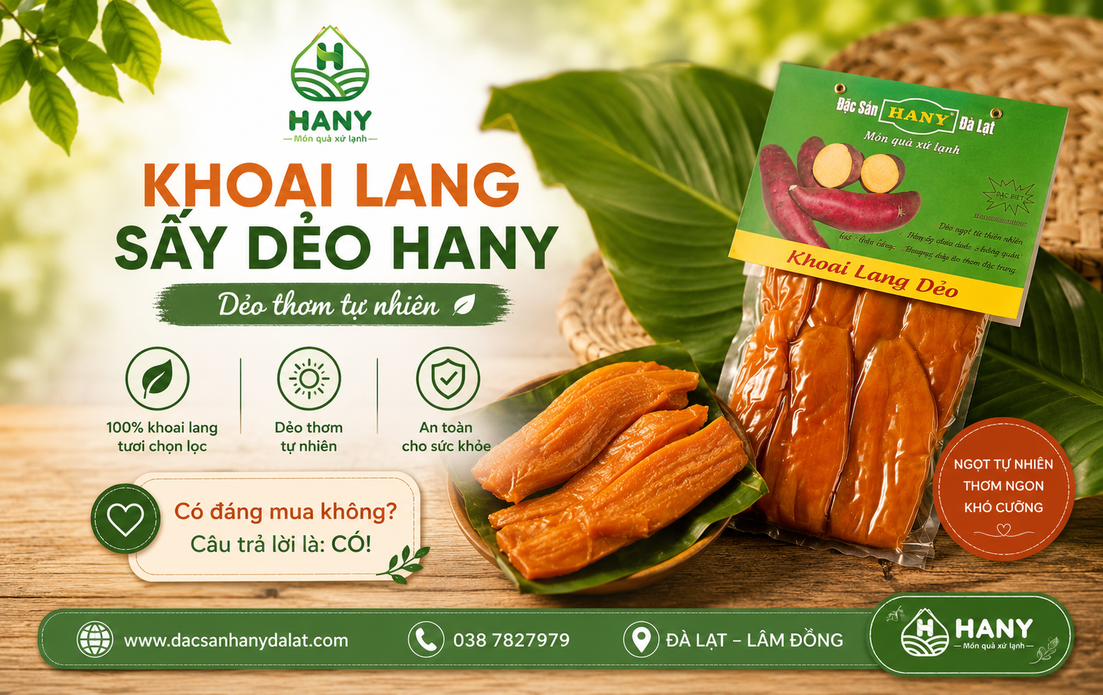 Khoai Lang Sấy Dẻo Hany Có Ngon Không? Mẹo Phân Biệt Khoai Đà Lạt