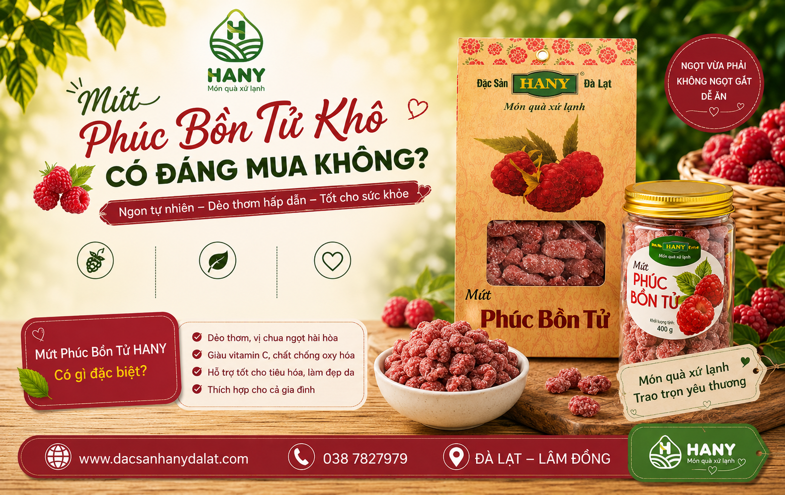 Review Mứt Phúc Bồn Tử Khô Hany Có Ngon Không? Vị Ngon Độc Đáo