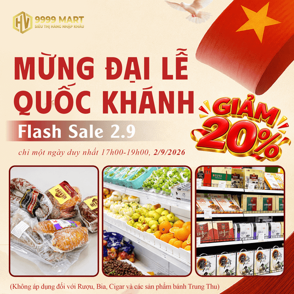 Mừng Đại Lễ Quốc Khánh – Flash Sale 2.9 Giảm 20% Tại 9999 Mart