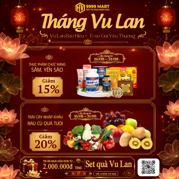 Chương Trình Sale Tháng 8 Tại 9999 Mart Cần Thơ – Ưu Đãi Hàng Nhập Khẩu Đến 20%