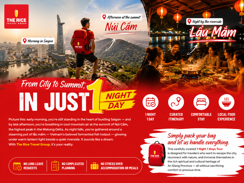 TOUR CHAU DOC – TINH BIEN –NUI CAM / TRA SU CAJUPUT FOREST | 1 NIGHT 1 DAY | THE RICE TRAVEL GROUP