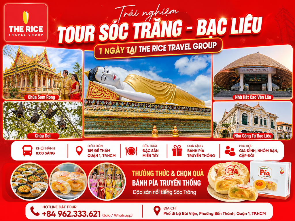 Trải Nghiệm Tour Sóc Trăng – Bạc Liêu 1 Ngày Tại The Rice Travel Group