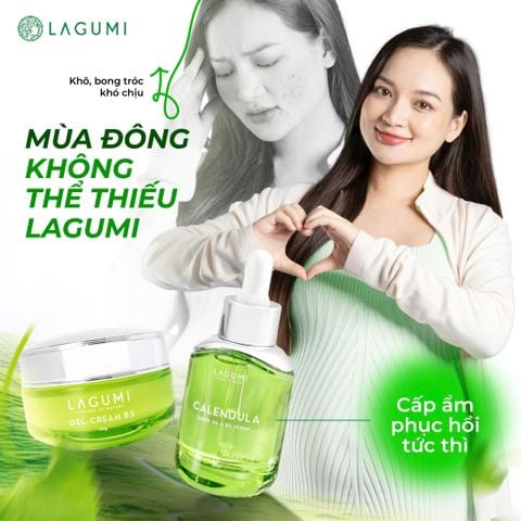 Cấp Ẩm Da Cho Mẹ Bầu Mùa Đông | Bộ Đôi Serum HA & Kem B5 Lagumi