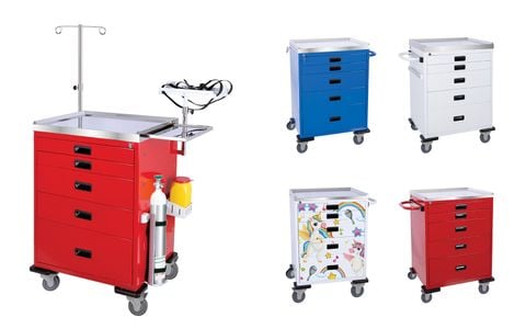 Nhóm xe đẩy y tế phục vụ nhiều nhiệm vụ trong bệnh viện