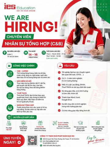 MÔ TẢ CÔNG VIỆC CHUYÊN VIÊN NHÂN SỰ TỔNG HỢP