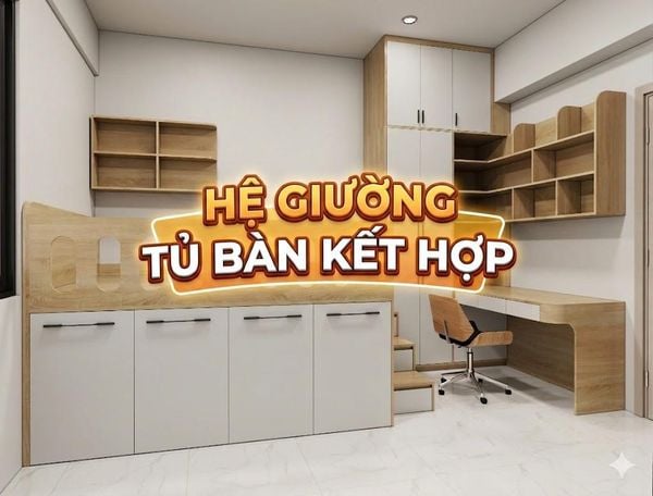 Hệ giường tủ bàn kết hợp