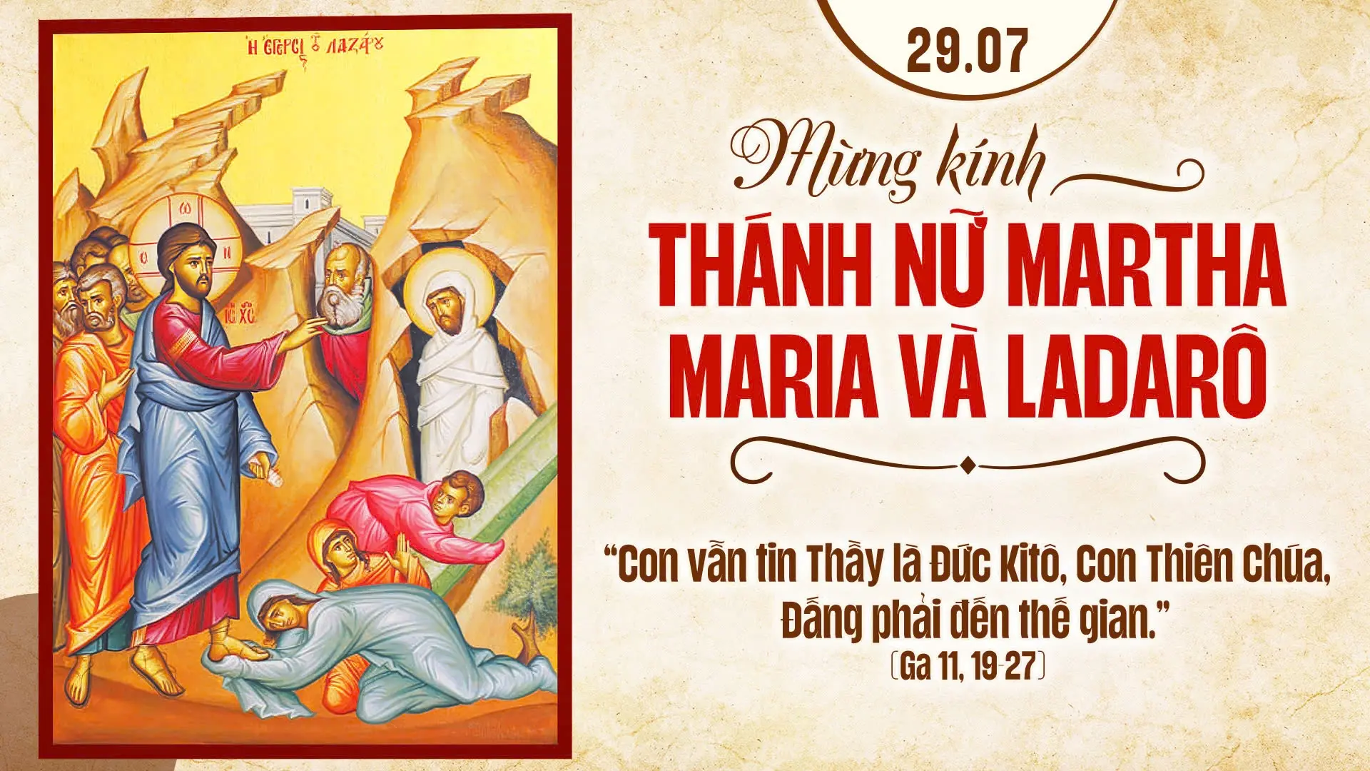 Suy Niệm Lời Chúa | Thứ Tư Sau Chúa Nhật Tuần XVII Mùa Thường niên  THÁNH NỮ MARTA, MARIA, LAZARO