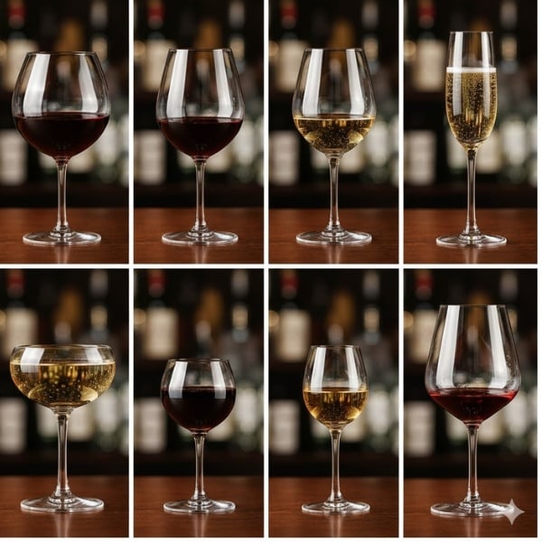 Có những loại ly rượu vang nào? 8 loại ly phổ biến: Vang đỏ – vang trắng – sâm panh và hơn thế nữa