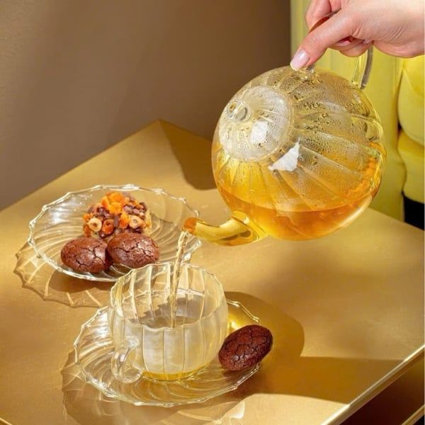 Ấm trà cà phê IVV Sahara 1.25L có nắp thủy tinh borosilicate và bộ lọc