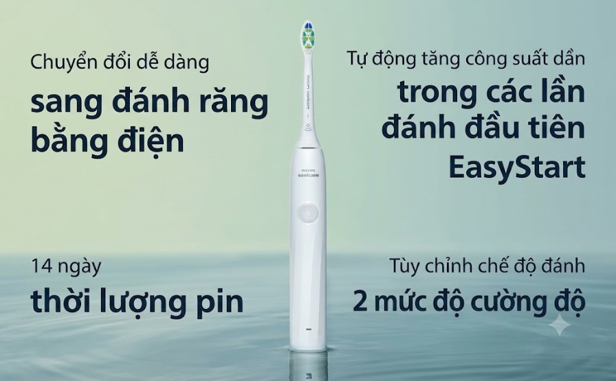 Bàn chải đánh răng điện Philips Sonicare 2100 HX4021/01 - Chăm sóc thiết yếu cho răng và nướu khỏe mạnh