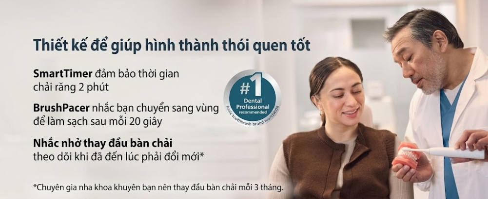Bàn chải đánh răng điện Philips Sonicare 7300 Công nghệ Sonicare thế hệ mới làm sạch mạnh mẽ nhưng vẫn dịu nhẹ với nướu.