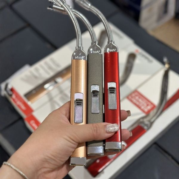 Bật lửa nến sạc điện Zippo Có sẵn ba màu thời trang - xám, đỏ và vàng hồng