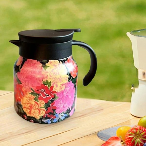 Bình giữ nhiệt kèm lõi lọc trà inox 316 800ml hoa mẫu đơn Sẵn sàng sử dụng – Lọc trà tinh khiết, dễ dàng vệ sinh