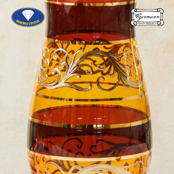 Bình hoa pha lê Egermann 20cm 8483 18026 gồm nhiều bông hoa màu vàng lạ mắt, tạo điểm nhấn và sự tươi sáng