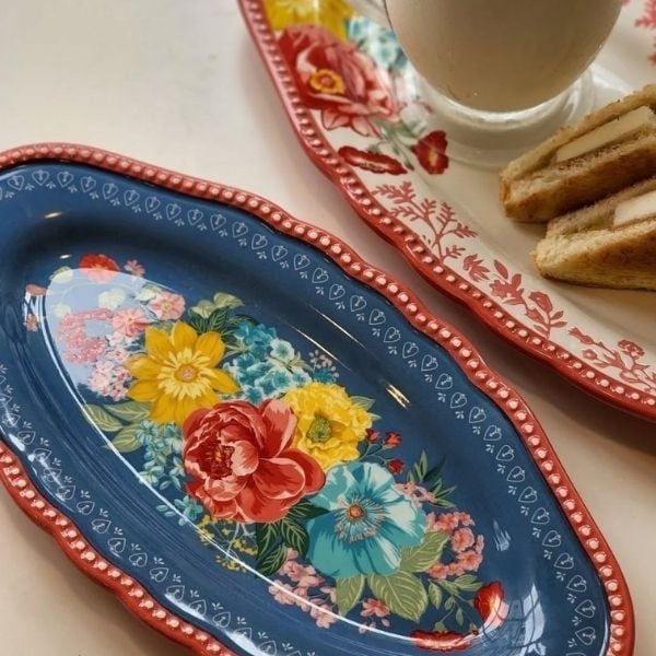 Bộ 2 đĩa oval The Pioneer Woman Fancy Flourish Narrow&nbsp;Sử dụng đa năng