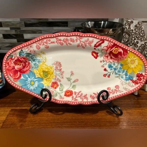 Bộ 2 đĩa oval The Pioneer Woman Fancy Flourish Narrow&nbsp;Sử dụng đa năng