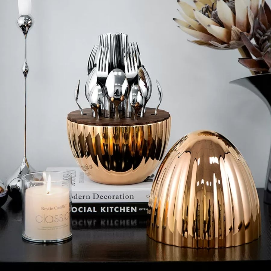 Set 24 món dao dĩa trứng rồng Modern Bộ dụng cụ ăn uống hoàn chỉnh