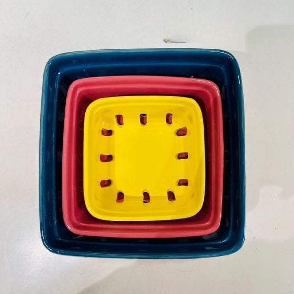 Bộ 3 rổ sứ The Pioneer Woman Fancy Flourish Tính Tiện Ích và Tinh Tế Trong Thiết Kế