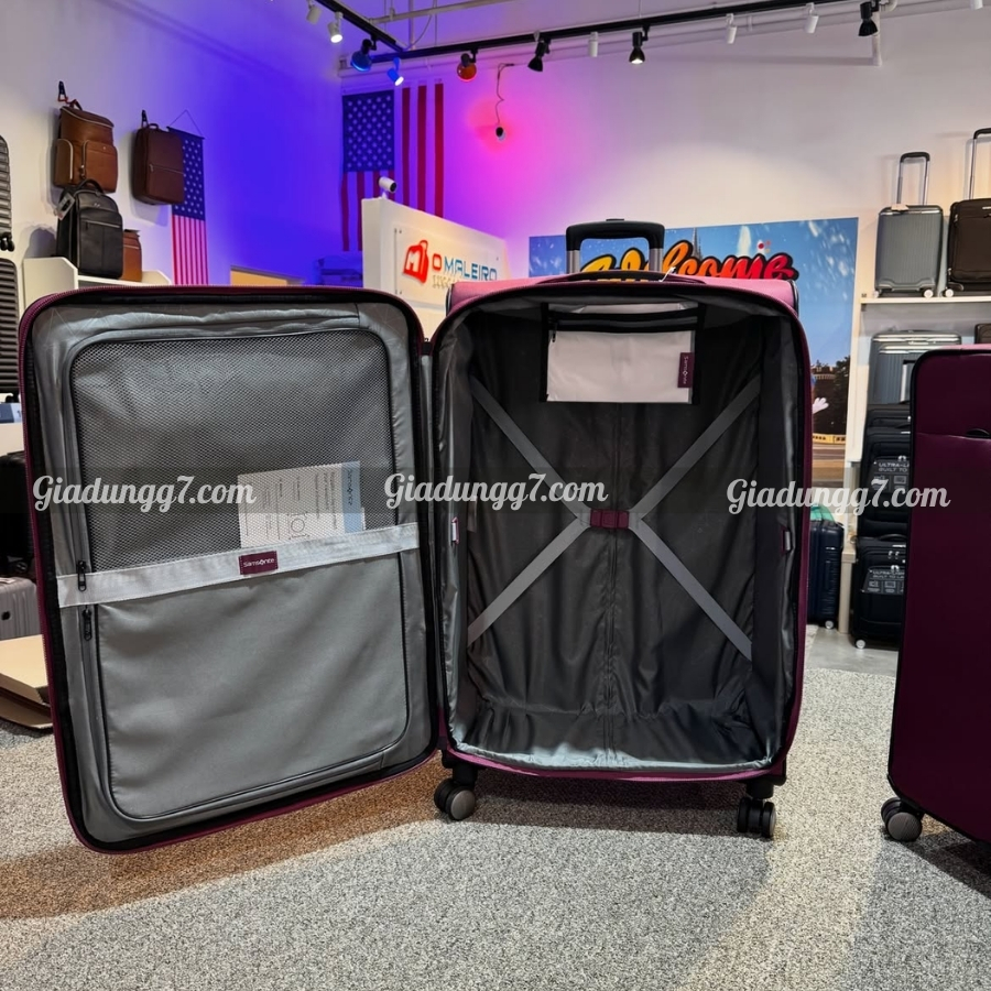 Bộ 3 vali vải Samsonite Ascella 3.0 Softside Expandable Vali kéo đa năng với tay cầm bọc cao cấp mang lại cảm giác sang trọng. 100% Polyester