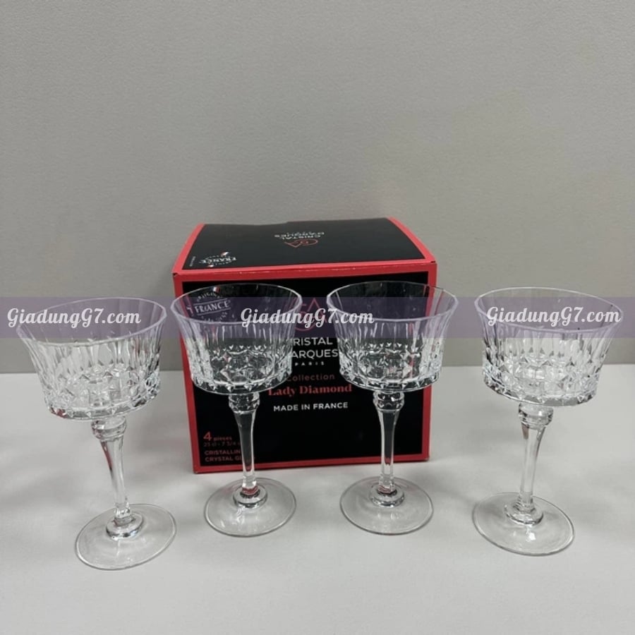 Bộ 4 ly Champagne Cocktail Lady Diamond Được chế tác từ chất liệu Kwarx