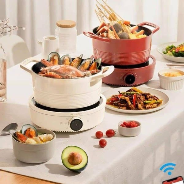 Bộ bếp từ đơn kèm nồi lẩu Zwilling 2000W - Màu Đỏ/Đen/Kem