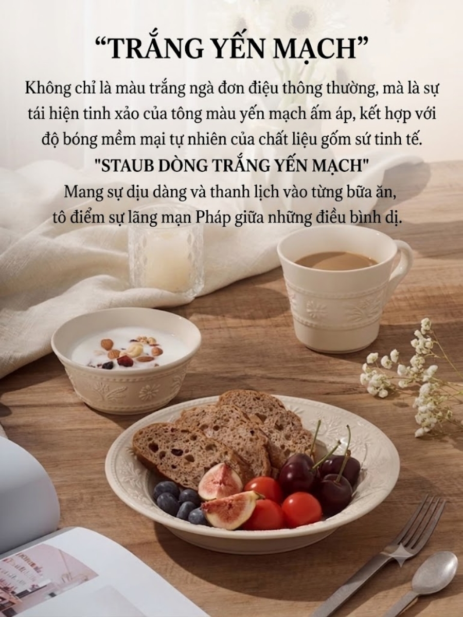 Bộ cốc chén Staub Margaret 4 món hoa Daisy Bộ trà chiều lãng mạn mới ra mắt Thiết kế hoa cúc tươi tắn Bánh ngọt, cà phê và trà được đóng gói đẹp mắt