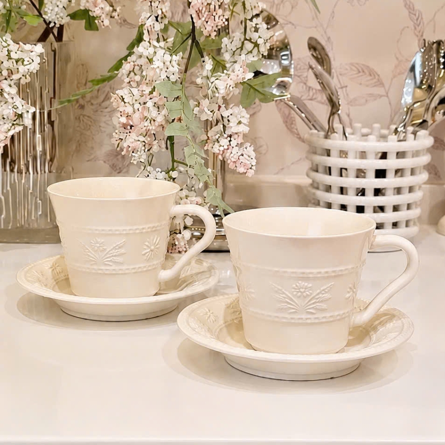 Bộ cốc chén Staub Margaret 4 món hoa Daisy