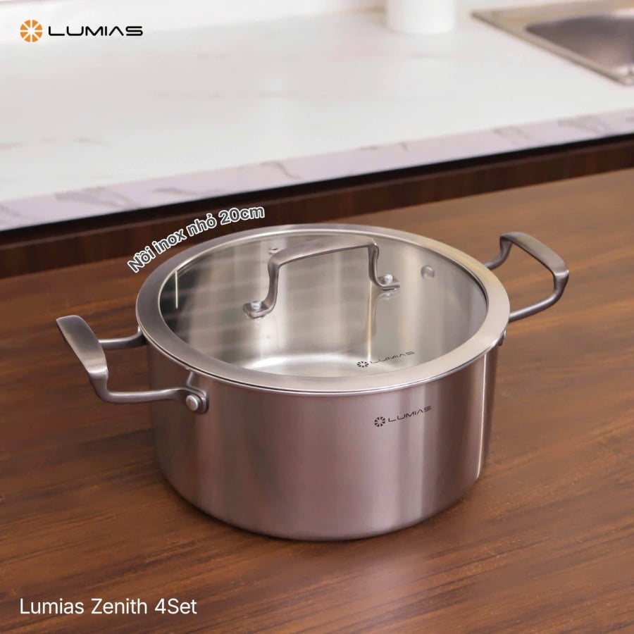 Nồi inox Lumias Zenith thuộc Bộ nồi Lumias Zenith 4 món dung tích lớn