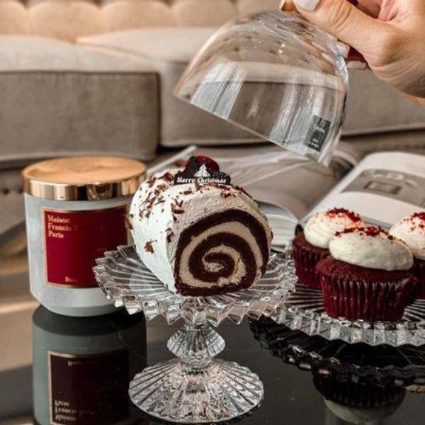 Chân bồng có nắp Rogaska Windsor 12cm Có thể đựng mứt, bánh kẹo, hạt dưa...ngày Tết