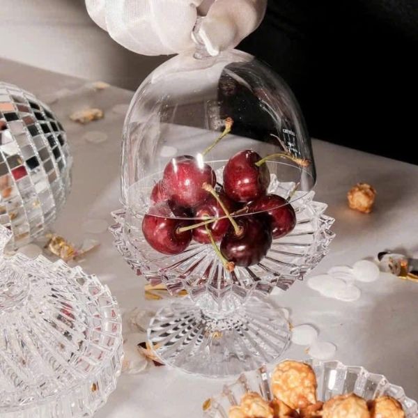 Chân bồng có nắp Rogaska Windsor 12cm Có thể đựng mứt, bánh kẹo, hạt dưa...ngày Tết