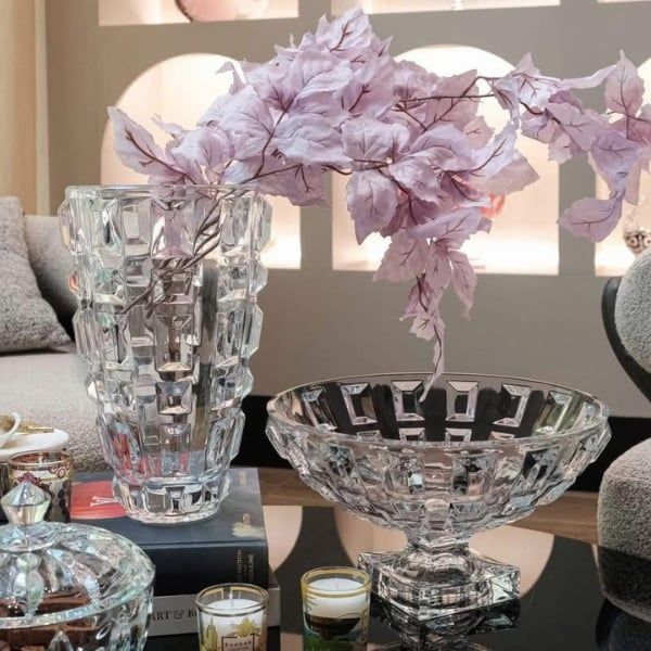 Chân bồng pha lê Rogaska Gem 31cm có thể đựng mứt, bánh kẹo, hạt dưa... ngày Tết.