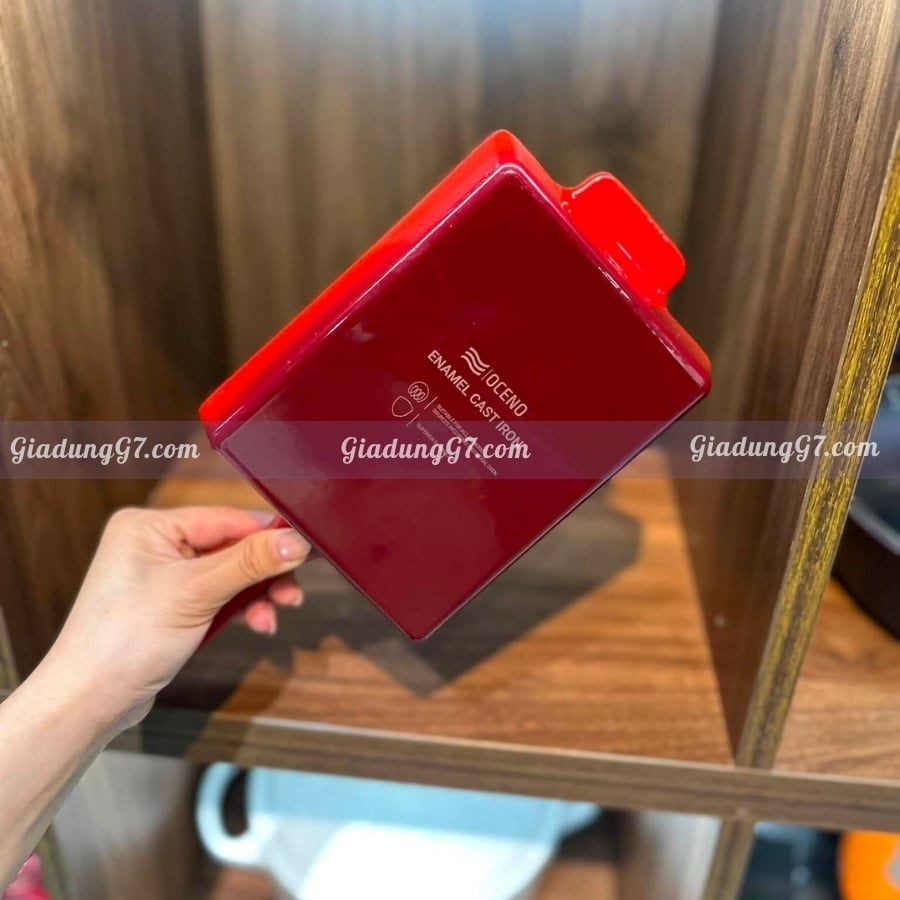 chảo gang Oceno hình chữ nhật 14x18cm Tương thích hoàn hảo với mọi loại bếp và lò nướng