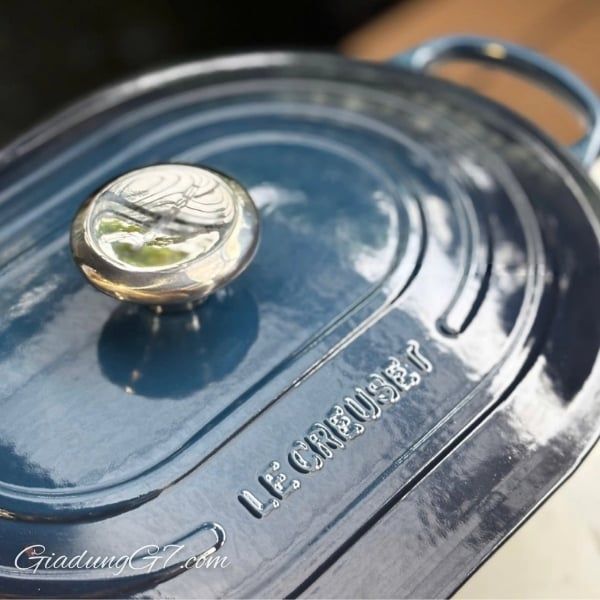 Chảo gang oval Le Creuset Oblong 31cm 3.4L - Màu Xanh cổ vịt