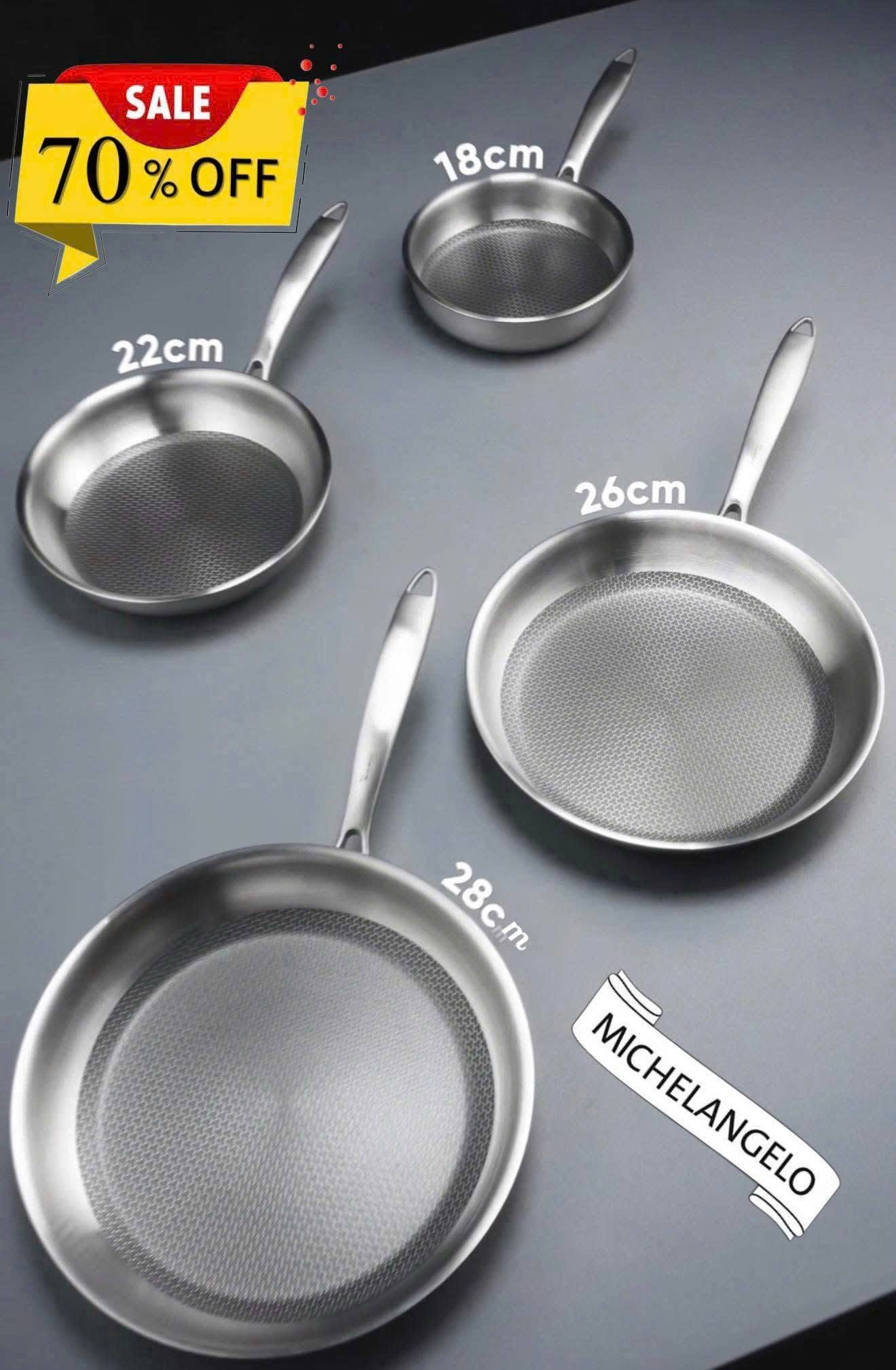 Chảo tổ ong Michelangelo Diamond Plus Thiết kế nhiều kích thước, đáp ứng mọi nhu cầu nấu nướng