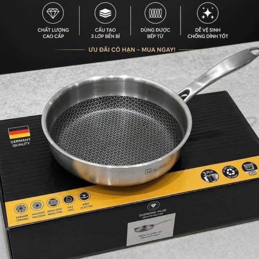 Chảo tổ ong Michelangelo Diamond Plus 18/ 22cm/26cm/28cm
