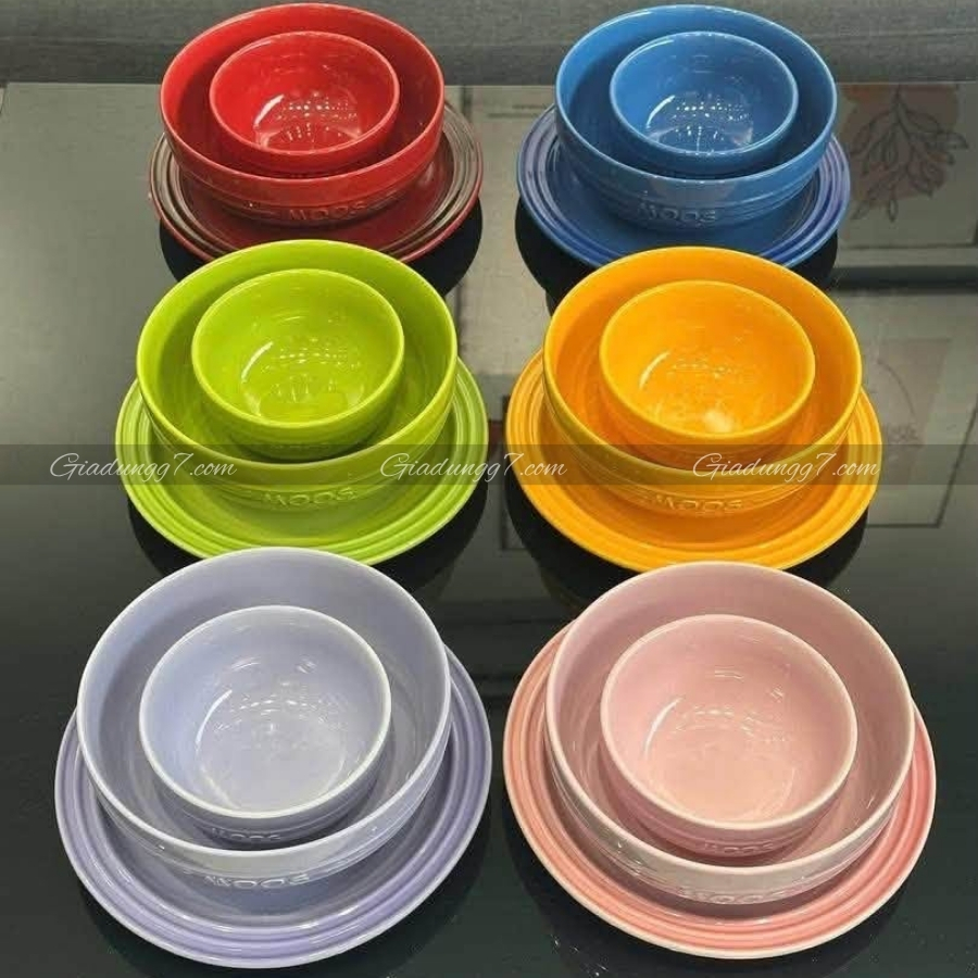 Combo 6 bát cơm Moos, 6 bát phở Moos, 6 đĩa Moos -&nbsp;Moos by Fine  Men gốm sứ cao cấp với quy trình sản xuất thủ công nghiêm ngặt và chặt chẽ