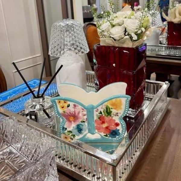 Giá đựng khăn ăn hình bướm The Pioneer Woman Lớp men màu trên đồ gốm sứ