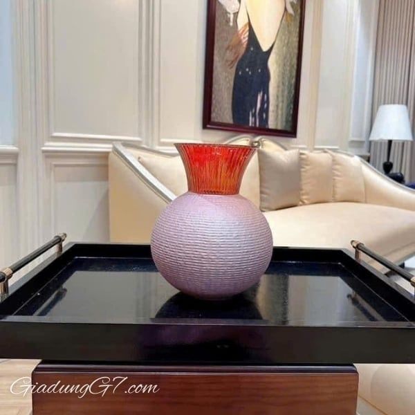 Lọ hoa&nbsp;Ophelia Fuchsia 25cm vân hồng Có thể dùng hàng ngày hoặc làm đồ decor trang trí