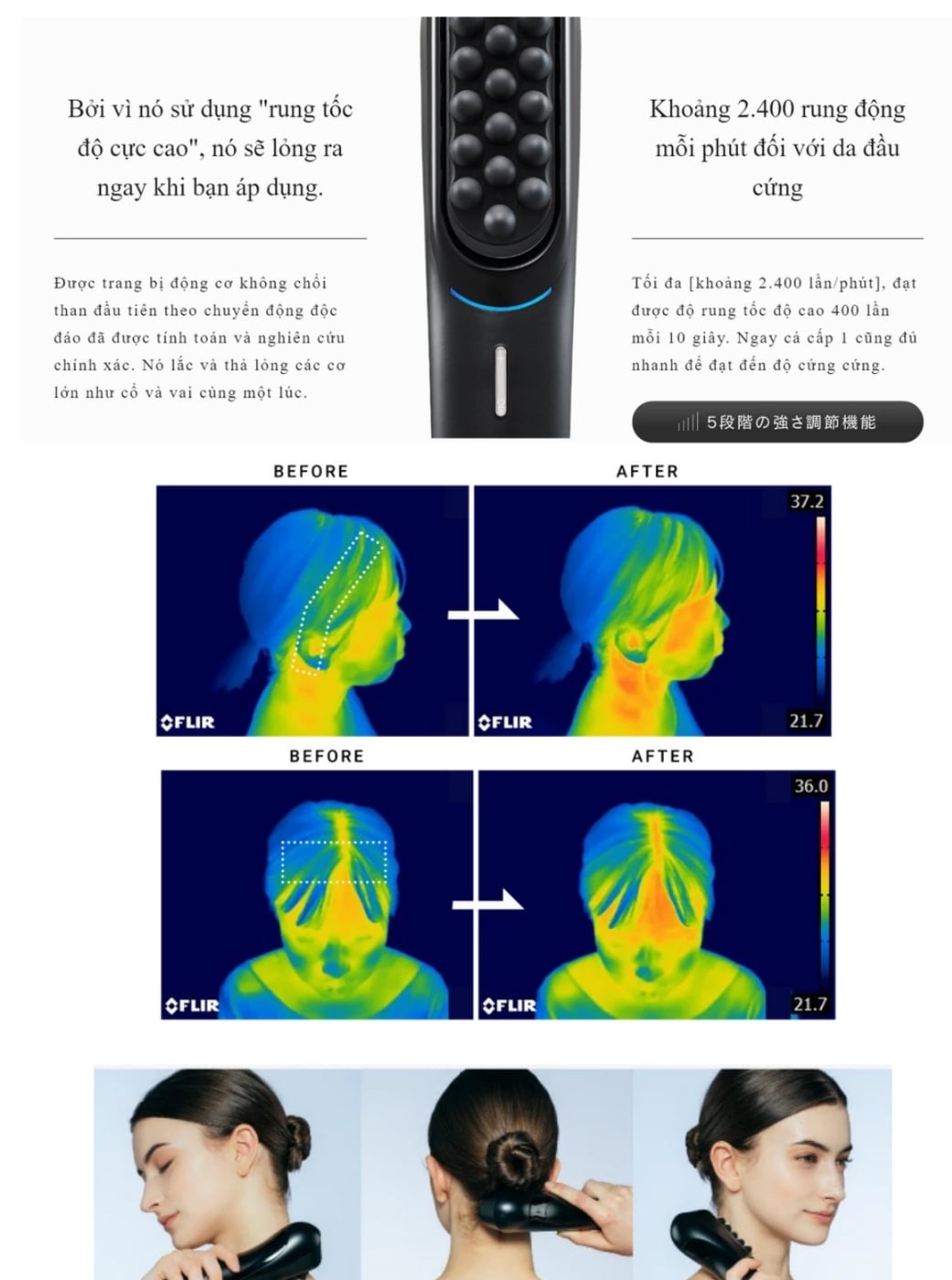 Lược massage đầu Mytrex Vido Chăm sóc tiết kiệm thời gian cho tình trạng cứng khớp ở các vùng trên cơ thể