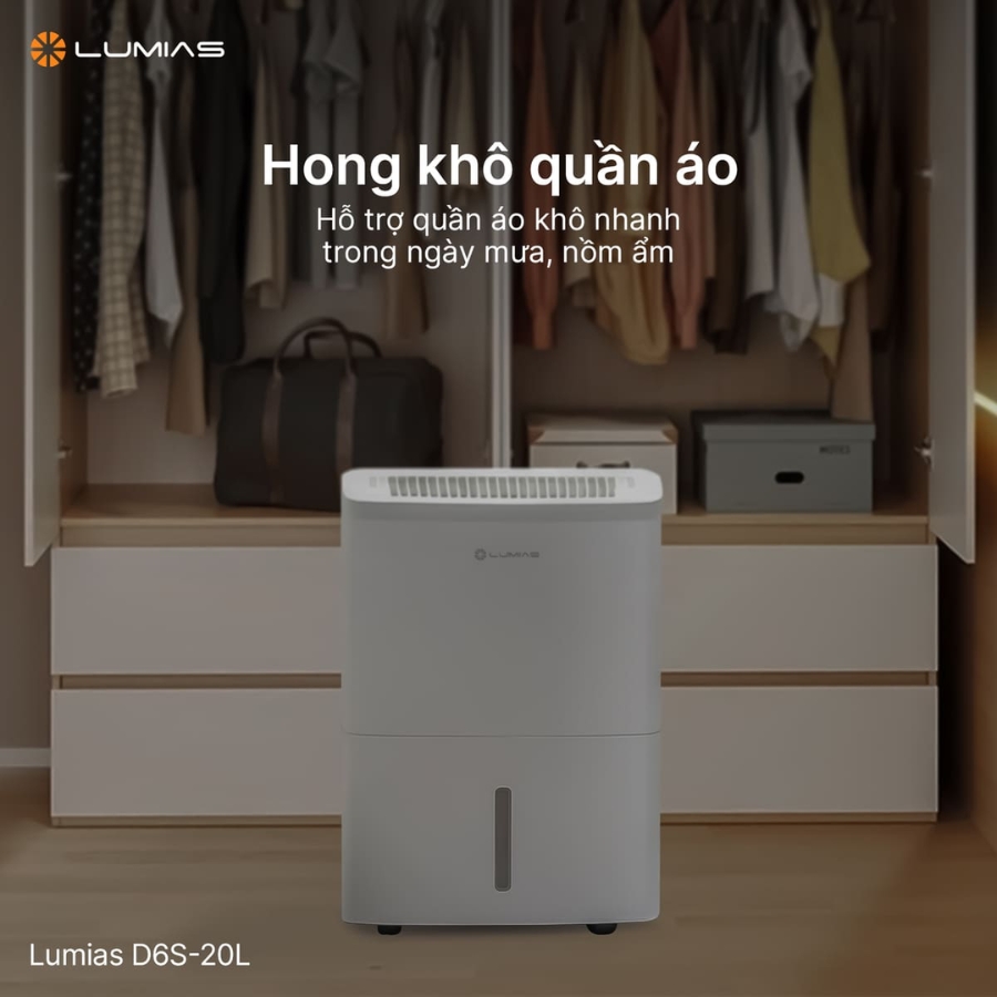 Máy hút ẩm 20L Lumias D6S-20L - 50m²