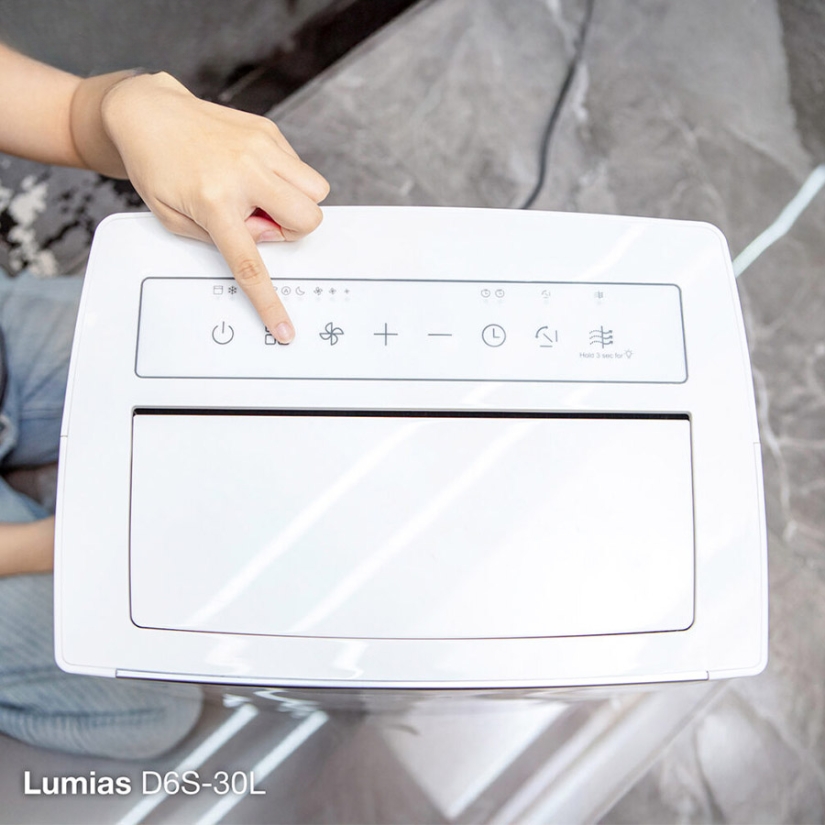 Máy hút ẩm kiêm lọc không khí Lumias D6S-30L Thiết kế tiện lợi, dễ di chuyển