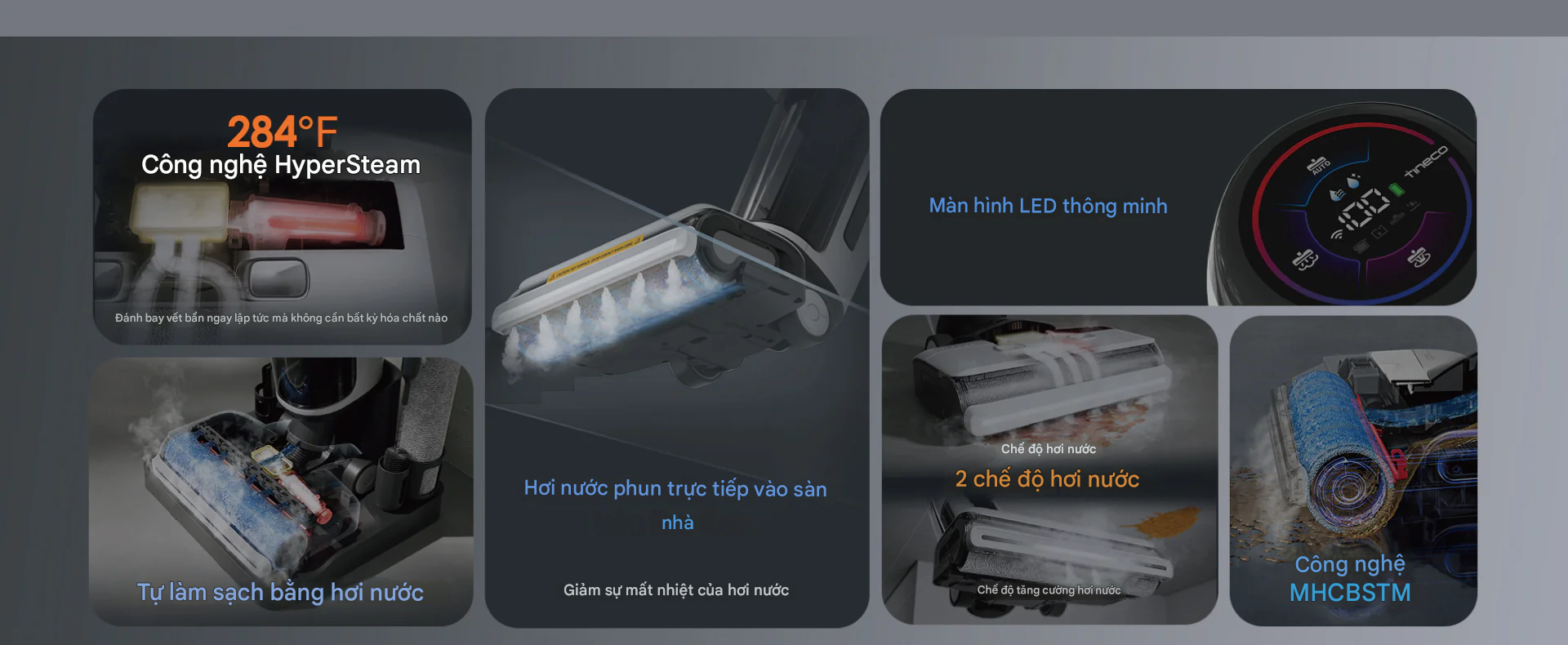 Máy hút bụi lau nhà Tineco S7 Stretch Steam với thời gian chạy dài hơn