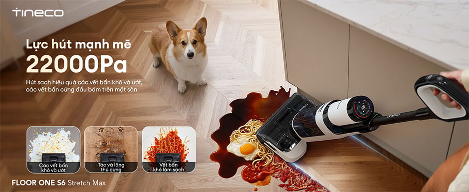 Máy hút bụi lau sàn khô ướt Tineco Floor One S6 Stretch Max