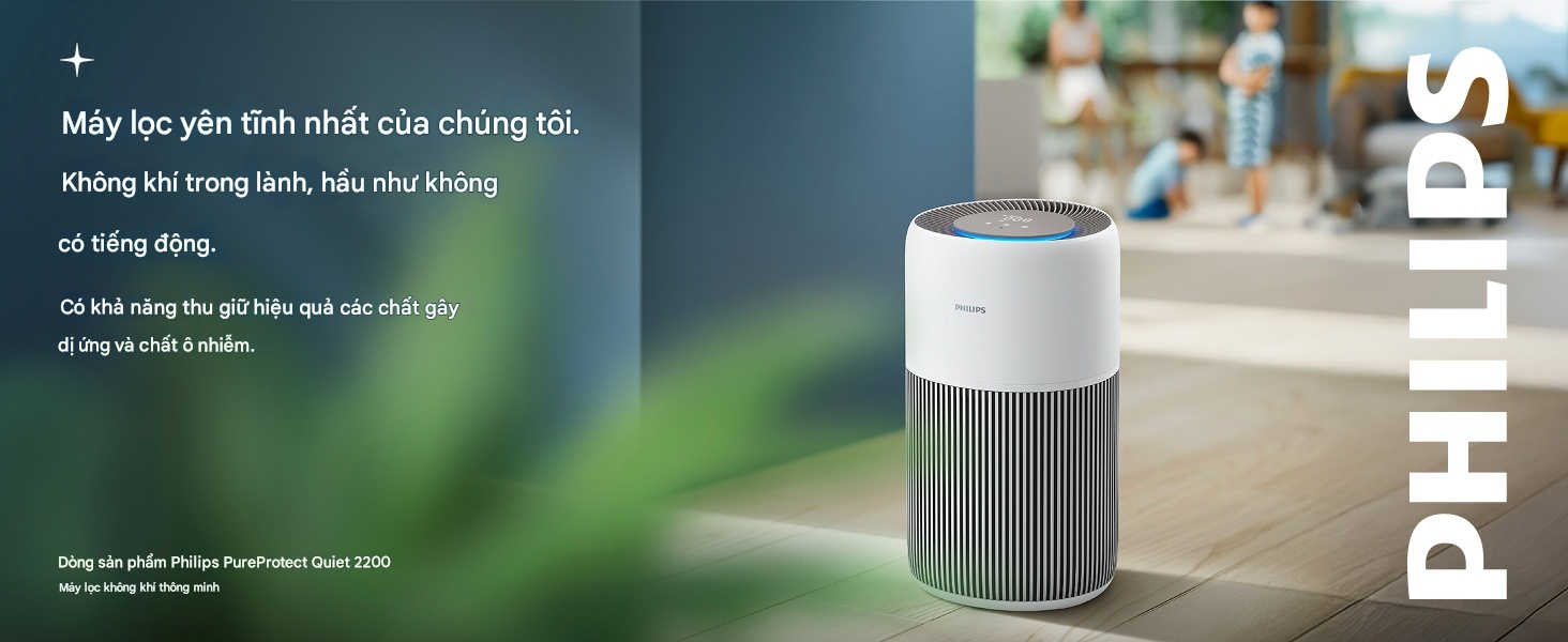 Máy lọc không khí Philips AC2220/10&nbsp;Series 2200 Dọn dẹp kỹ lưỡng các phòng có diện tích lên đến 109 m2.