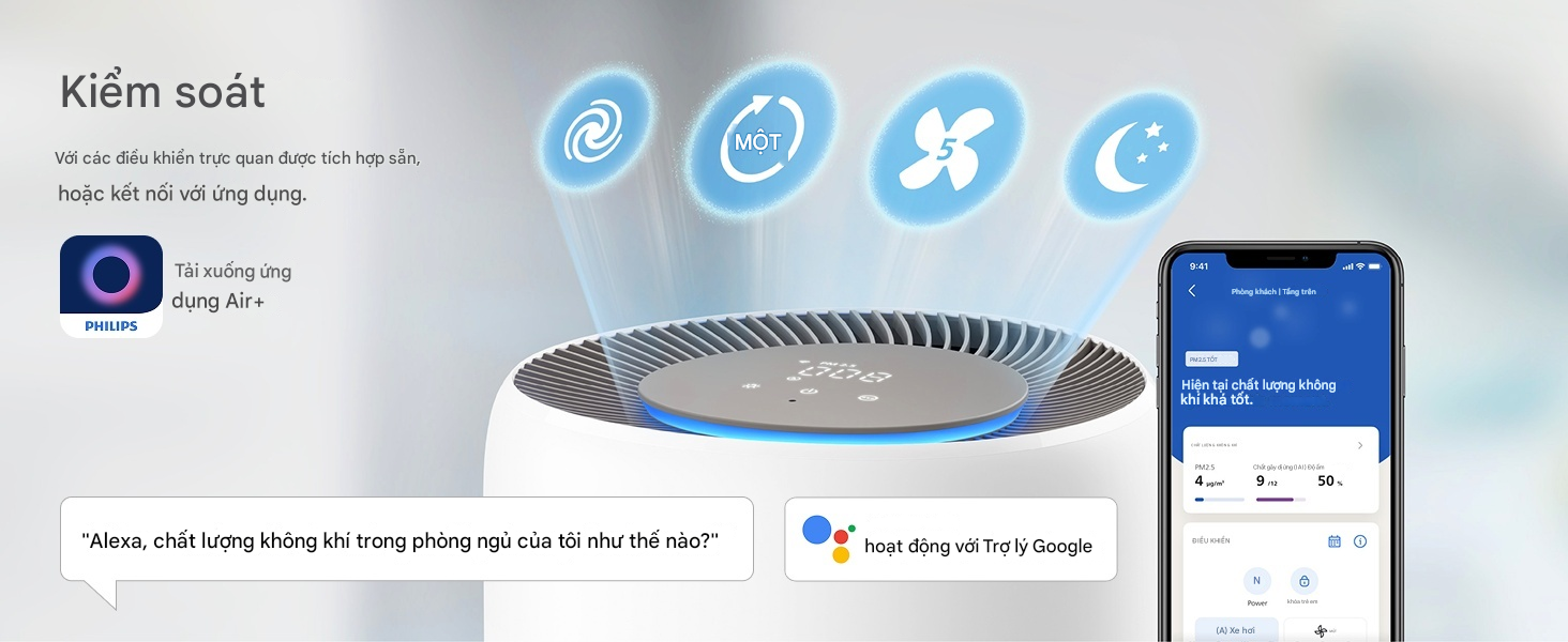 Máy lọc không khí Philips AC2220/10&nbsp;Series 2200 được thiết kế để giảm thiểu tiếng ồn.