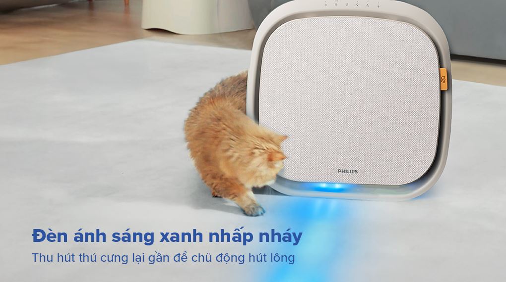 Máy lọc không khí Philips AC3360/11 PureProtect Pet Series 3000 Loại bỏ hơn 90% lông thú cưng bay trong vòng chưa đầy 1 giờ.