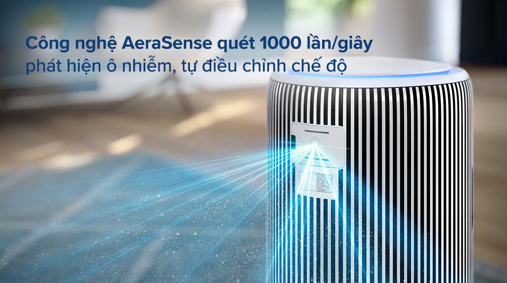Máy lọc không khí Philips AC3420/10 43W Độ ẩm được phát hiện và tự động điều chỉnh theo cài đặt mong muốn của bạn.