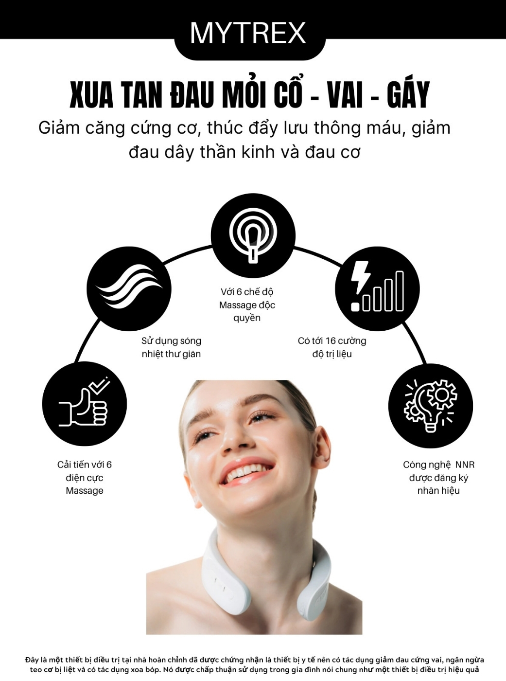 Máy massage cổ Mytrex Liệu pháp trị liệu cổ 360°