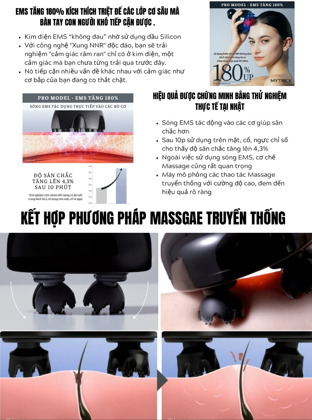 Máy massage đầu Mytrex EMS Head Spa Pro&nbsp;sử dụng công nghệ EMS kết hợp LED đỏ và 6 chế độ massage co giãn giúp thư giãn và hiệu quả cao.